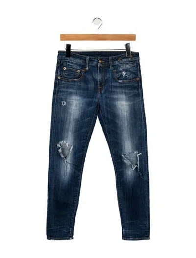 Pre-owned R13 Mid-rise Skinny Leg Jeans In Blue