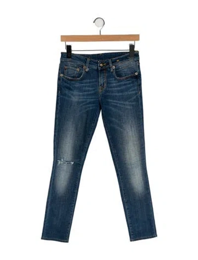 Pre-owned R13 Mid-rise Skinny Leg Jeans In Blue