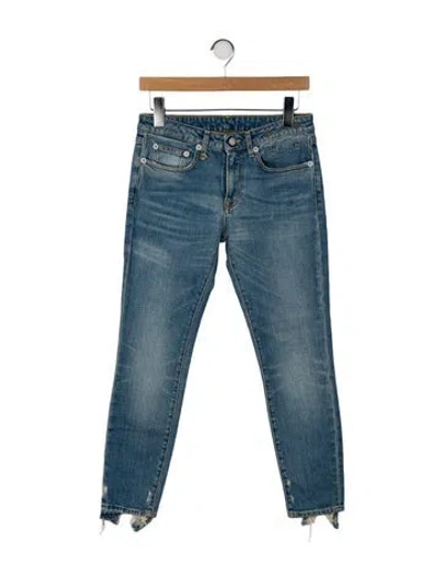 Pre-owned R13 Mid-rise Skinny Leg Jeans In Blue