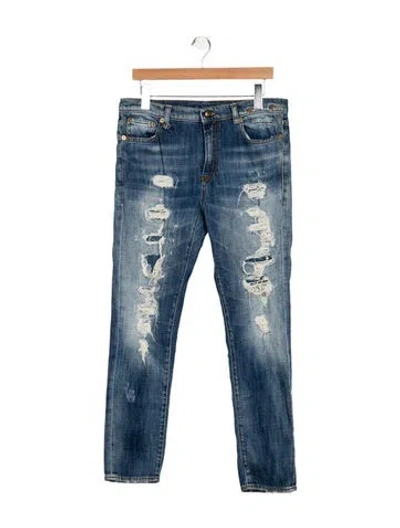 Pre-owned R13 Mid-rise Skinny Leg Jeans In Blue