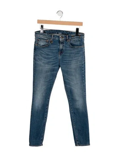 Pre-owned R13 Mid-rise Skinny Leg Jeans In Blue