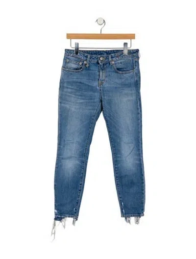 Pre-owned R13 Mid-rise Skinny Leg Jeans In Blue