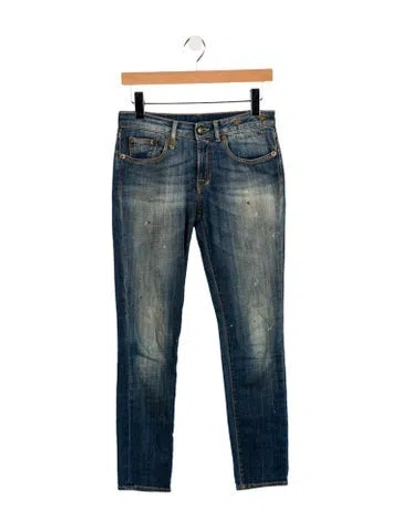 Pre-owned R13 Mid-rise Skinny Leg Jeans In Blue