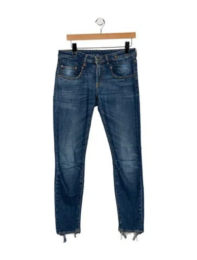 Pre-owned R13 Mid-rise Skinny Leg Jeans In Blue