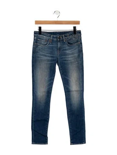 Pre-owned R13 Mid-rise Skinny Leg Jeans In Blue