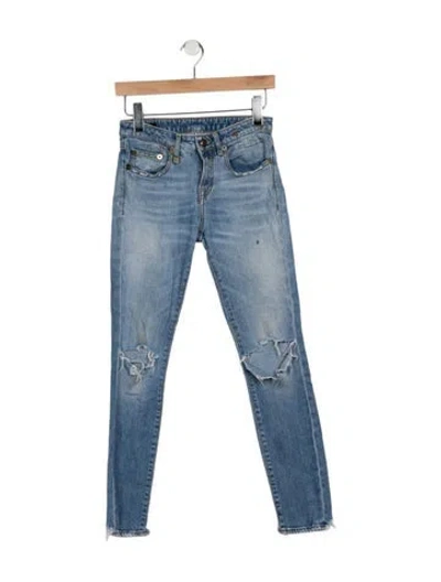 Pre-owned R13 Mid-rise Skinny Leg Jeans In Blue