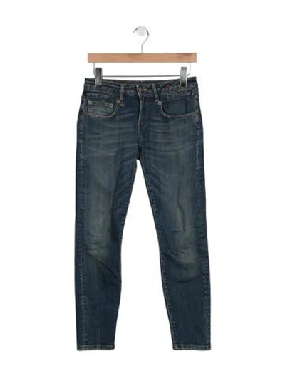 Pre-owned R13 Mid-rise Skinny Leg Jeans In Blue