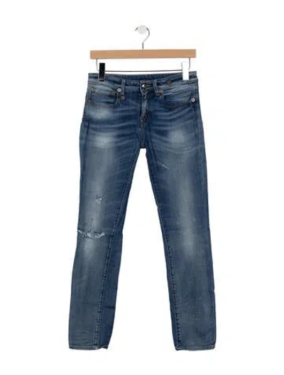 Pre-owned R13 Mid-rise Skinny Leg Jeans In Blue
