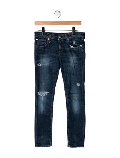 Pre-owned R13 Mid-rise Skinny Leg Jeans In Blue