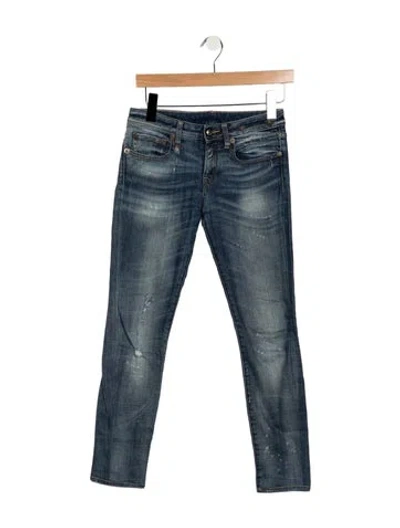 Pre-owned R13 Mid-rise Skinny Leg Jeans In Blue