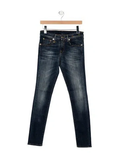 Pre-owned R13 Mid-rise Skinny Leg Jeans In Blue