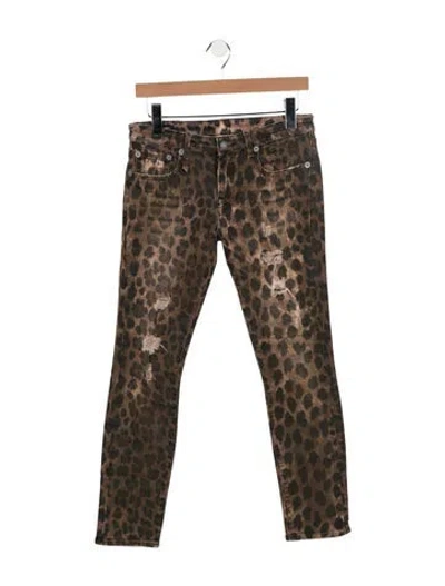 Pre-owned R13 Mid-rise Skinny Leg Jeans In Brown