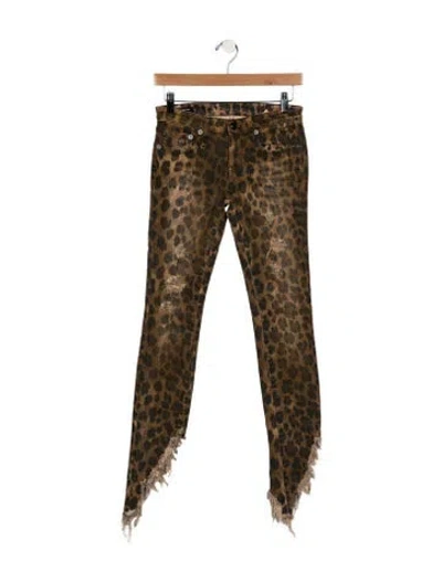 Pre-owned R13 Mid-rise Skinny Leg Jeans In Brown