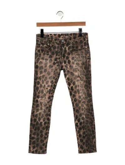 Pre-owned R13 Mid-rise Skinny Leg Jeans In Brown