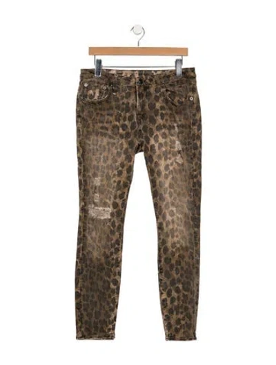 Pre-owned R13 Mid-rise Skinny Leg Jeans In Brown