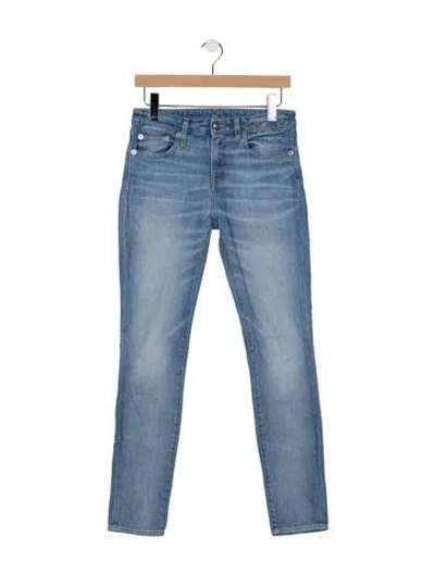 Pre-owned R13 Mid-rise Skinny Leg Jeans In Burgundy