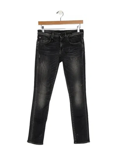 Pre-owned R13 Mid-rise Skinny Leg Jeans In Gray