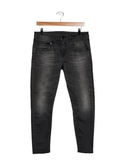 Pre-owned R13 Mid-rise Skinny Leg Jeans In Gray