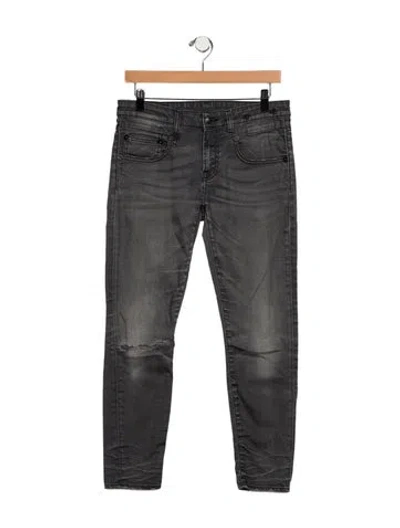 Pre-owned R13 Mid-rise Skinny Leg Jeans In Gray