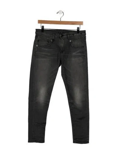 Pre-owned R13 Mid-rise Skinny Leg Jeans In Gray