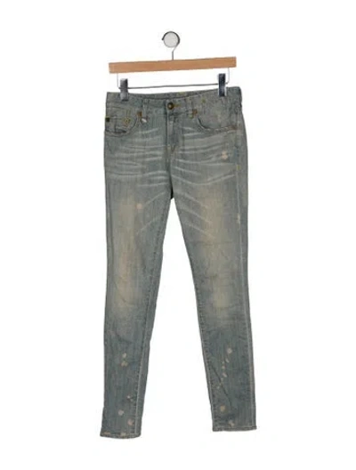 Pre-owned R13 Mid-rise Skinny Leg Jeans In Green
