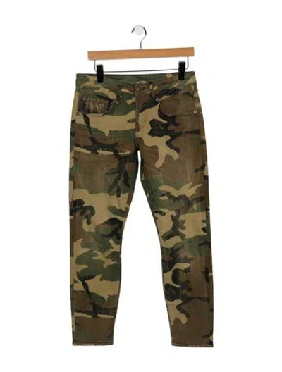 Pre-owned R13 Mid-rise Skinny Leg Jeans In Green