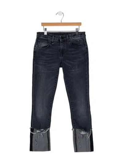 Pre-owned R13 Mid-rise Skinny Leg Jeans In Grey