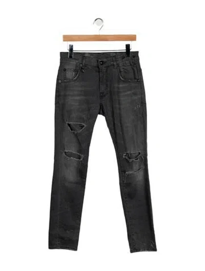 Pre-owned R13 Mid-rise Skinny Leg Jeans In Grey