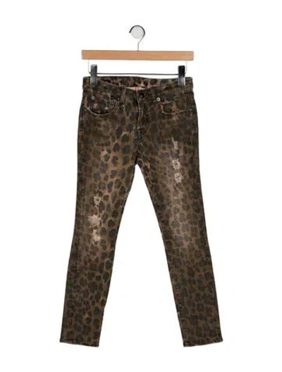 Pre-owned R13 Mid-rise Skinny Leg Jeans In Neutral