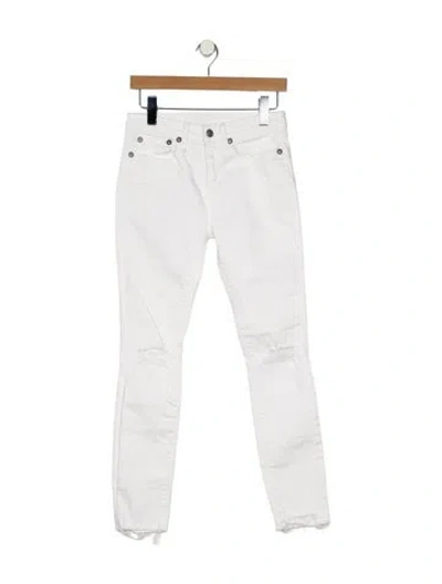 Pre-owned R13 Mid-rise Skinny Leg Jeans In White