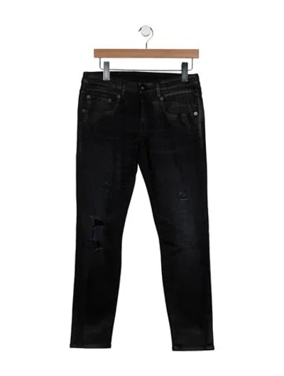 Pre-owned R13 Mid-rise Straight Leg Jeans In Black
