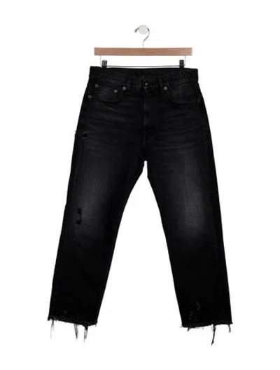 Pre-owned R13 Mid-rise Straight Leg Jeans In Black