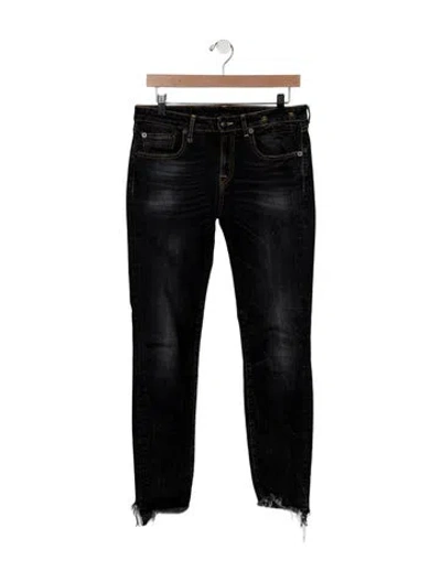 Pre-owned R13 Mid-rise Straight Leg Jeans In Black
