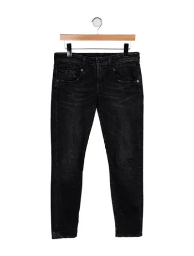 Pre-owned R13 Mid-rise Straight Leg Jeans In Black