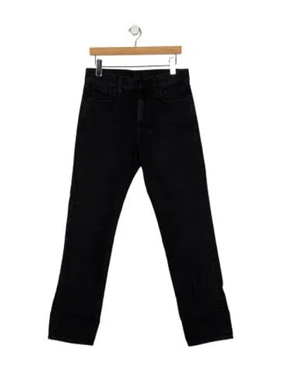 Pre-owned R13 Mid-rise Straight Leg Jeans In Black