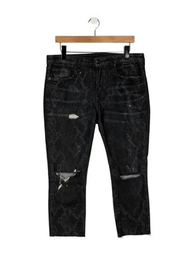 Pre-owned R13 Mid-rise Straight Leg Jeans In Black