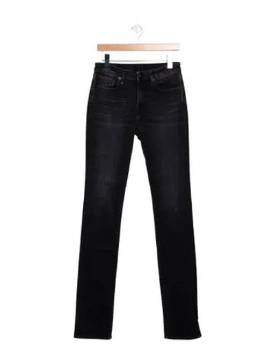 Pre-owned R13 Mid-rise Straight Leg Jeans In Black
