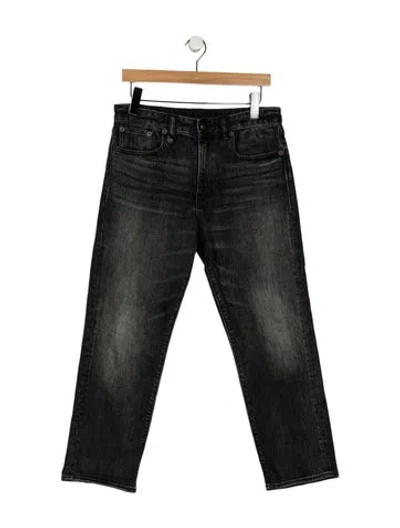 Pre-owned R13 Mid-rise Straight Leg Jeans In Black