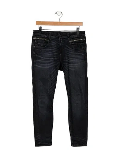 Pre-owned R13 Mid-rise Straight Leg Jeans In Black