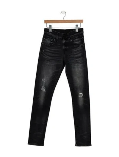 Pre-owned R13 Mid-rise Straight Leg Jeans In Black