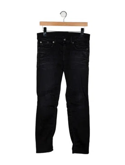 Pre-owned R13 Mid-rise Straight Leg Jeans In Black