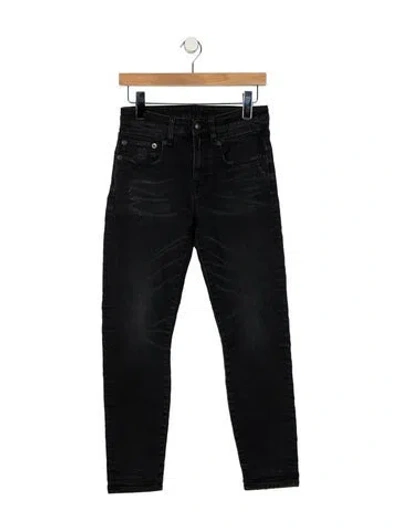 Pre-owned R13 Mid-rise Straight Leg Jeans In Black