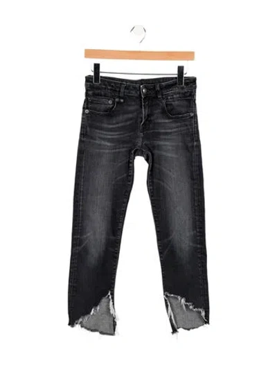 Pre-owned R13 Mid-rise Straight Leg Jeans In Black