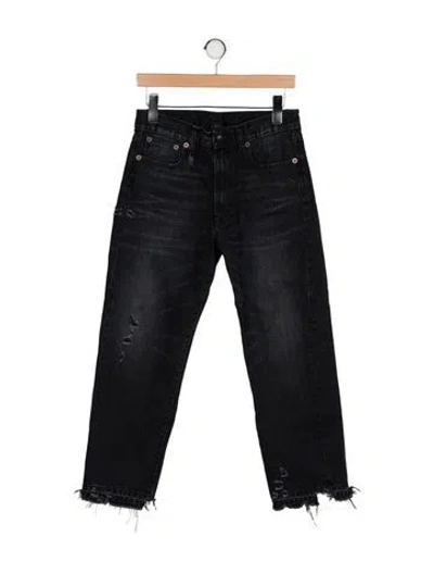 Pre-owned R13 Mid-rise Straight Leg Jeans In Black