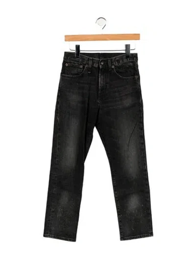 Pre-owned R13 Mid-rise Straight Leg Jeans In Black