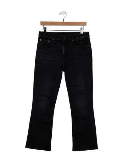 Pre-owned R13 Mid-rise Straight Leg Jeans In Black
