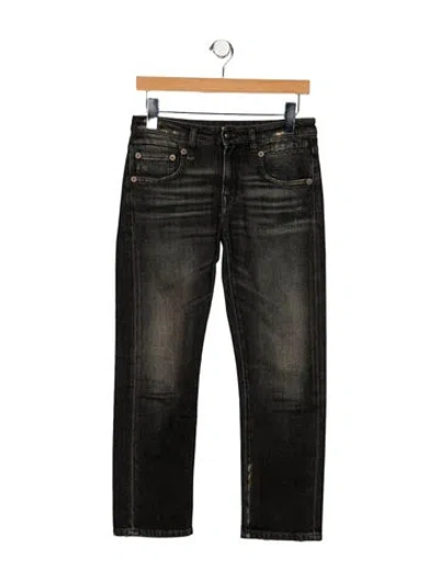 Pre-owned R13 Mid-rise Straight Leg Jeans In Black
