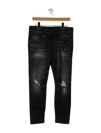 Pre-owned R13 Mid-rise Straight Leg Jeans In Black