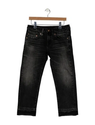 Pre-owned R13 Mid-rise Straight Leg Jeans In Black