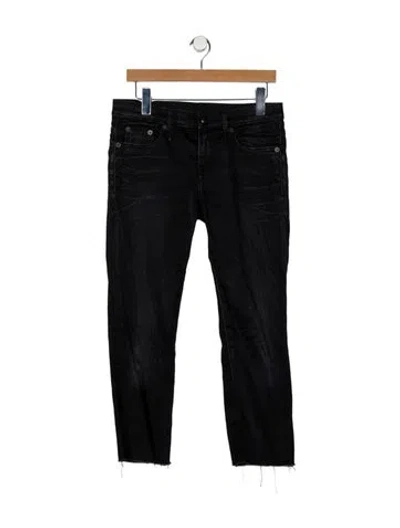 Pre-owned R13 Mid-rise Straight Leg Jeans In Black